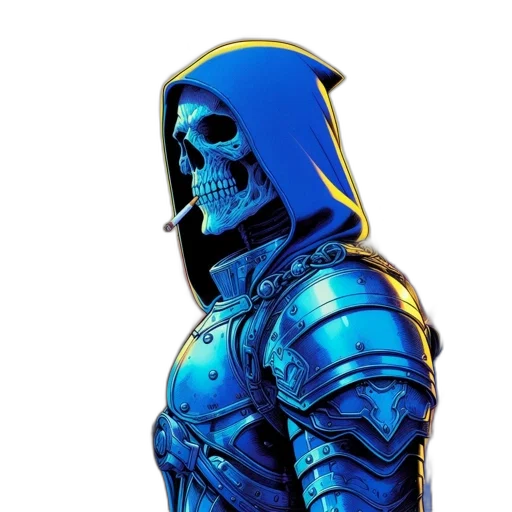 mask, sword, face, jacket, concept art, pixel art, comic book art, 3d render transparent PNG cut-out