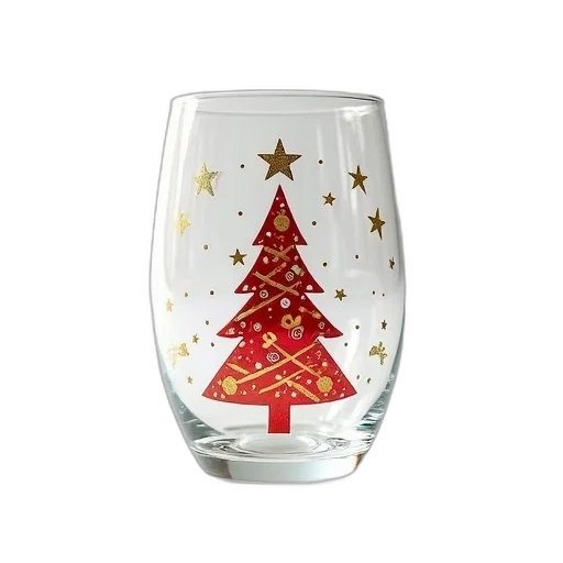 clear, glass, festive, christmas, tree, design, featuring, gold transparent PNG cut-out