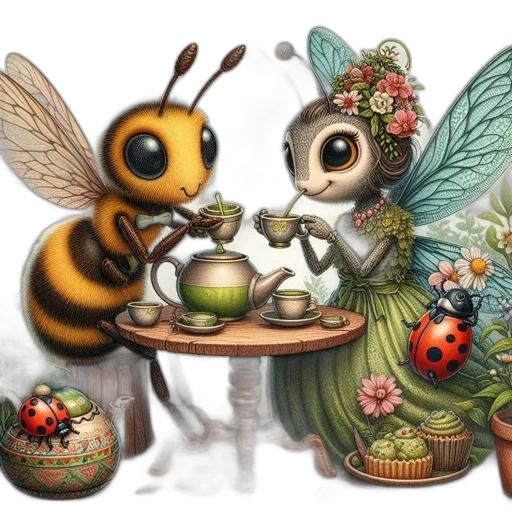 food, concept art, fantasy art, photorealistic, oil painting, two, anthropomorphic, creatures transparent PNG cut-out