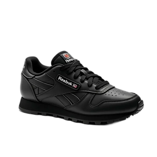 shoes, black, reebok, sneaker, lace-up, front, toe, cap transparent PNG cut-out