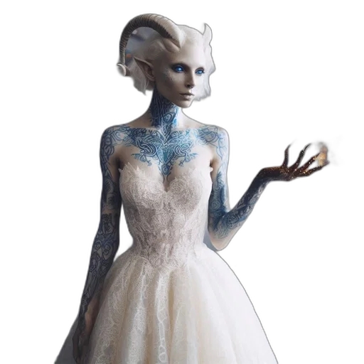 dress, robot, creature, mask, concept art, 3d render, fantasy art, outer space transparent PNG cut-out