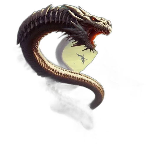 dragon, creature, staff, animal, fantasy art, concept art, photorealistic, 3d render transparent PNG cut-out