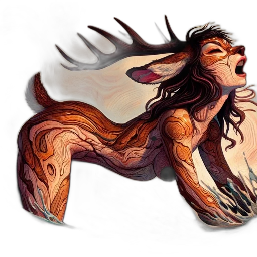 creature, dragon, hair, animal, concept art, fantasy art, comic book art, watercolor transparent PNG cut-out