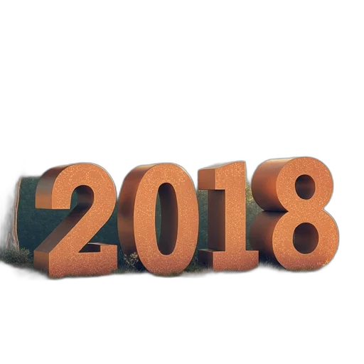 3d render, 2018, marks, date transparent PNG cut-out
