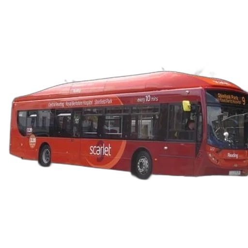 staff, 3d render, photorealistic, concept art, red, scarlet, bus, parked transparent PNG cut-out