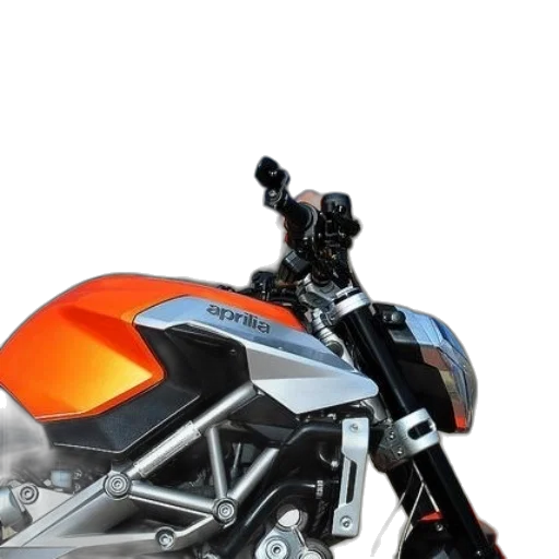 weapon, 3d render, photorealistic, concept art, orange, aprilia, motorcycle, parked transparent PNG cut-out