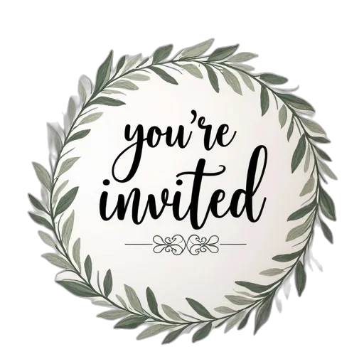 wedding, invitation, calligraphy, lettering transparent PNG cut-out