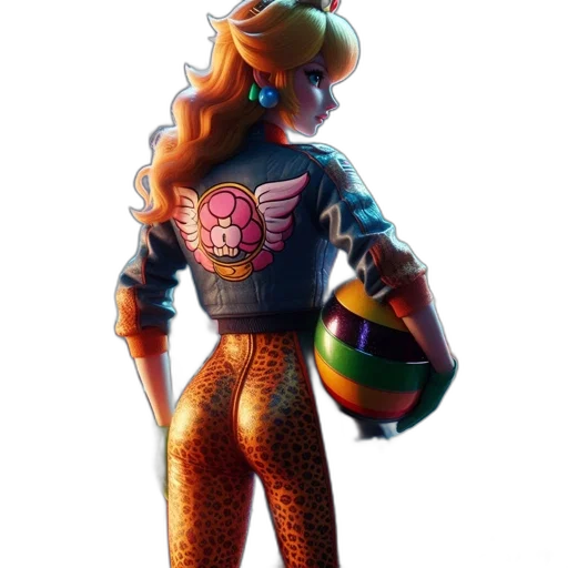 jacket, dress, staff, weapon, concept art, vaporwave, pixel art, 3d render transparent PNG cut-out