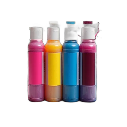 bottle, colorful, neon, printer transparent PNG cut-out