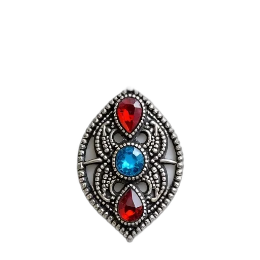 jewelry, crown, staff, red, silver, pendant, intricate, designs transparent PNG cut-out