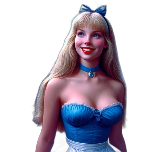 dress, 3d render, photorealistic, fantasy art, concept art, blue, blonde, woman transparent PNG cut-out