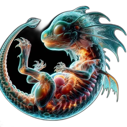 dragon, creature, jewelry, staff, fantasy art, concept art, photorealistic, 3d render transparent PNG cut-out