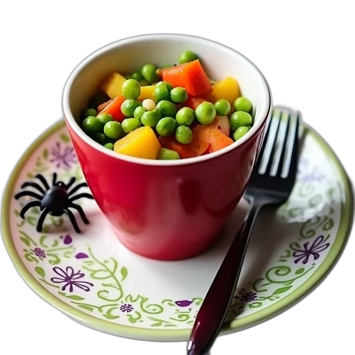 food, crown, photorealistic, 3d render, colorful, neon, green, plate transparent PNG cut-out