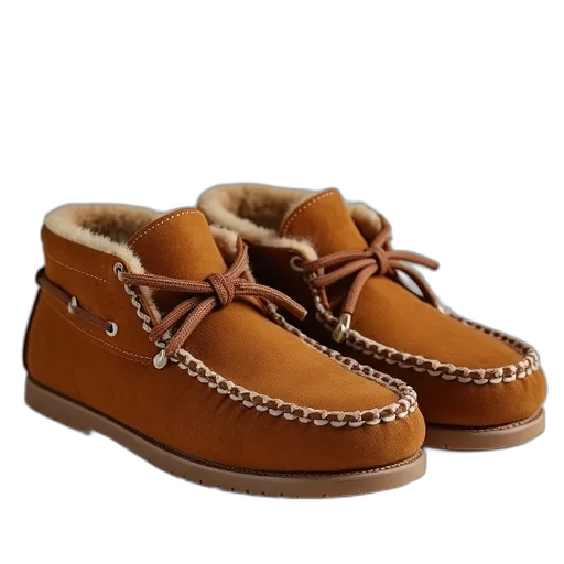 shoes, 3d render, brown, moccasins transparent PNG cut-out