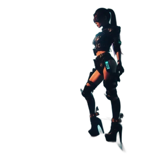 robot, weapon, sword, staff, concept art, cyberpunk, 3d render, pixel art transparent PNG cut-out