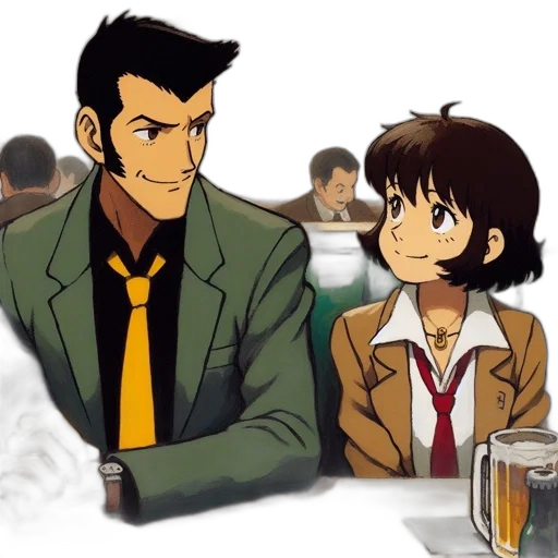 jacket, anime, cartoon, concept art, comic book art, city street, underwater, sunset transparent PNG cut-out