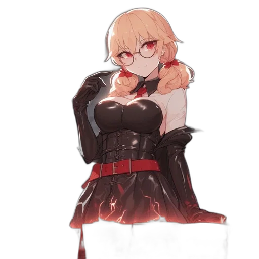 dress, weapon, staff, jacket, anime, concept art, pixel art, fantasy art transparent PNG cut-out