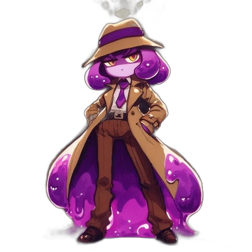 staff, jacket, hat, creature, concept art, fantasy art, pixel art, watercolor transparent PNG cut-out