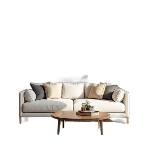 furniture, 3d render, photorealistic, earth tones transparent PNG cut-out
