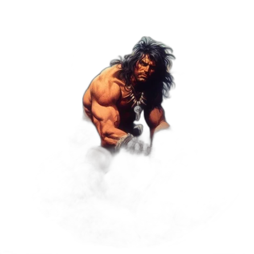 creature, animal, hair, weapon, fantasy art, comic book art, concept art, pixel art transparent PNG cut-out