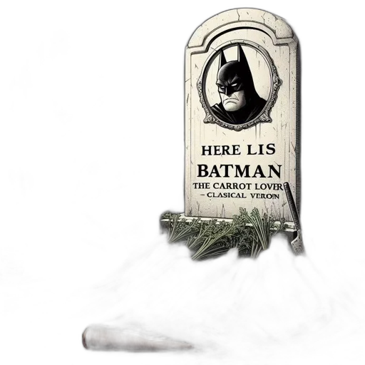 comic book art, concept art, photorealistic, black-and-white, depiction, grieving, batman-inspired, character transparent PNG cut-out