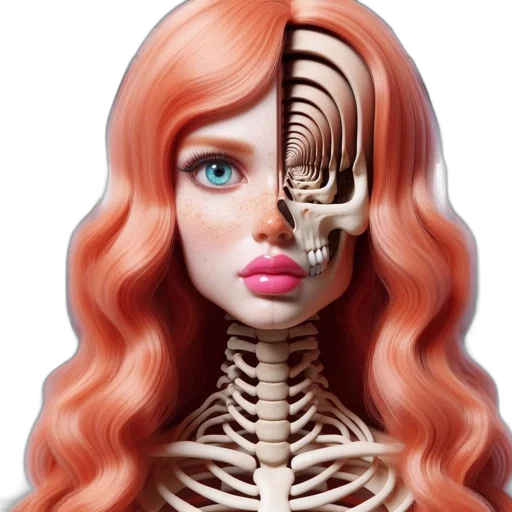 hair, jewelry, robot, face, 3d render, vaporwave, concept art, cyberpunk transparent PNG cut-out