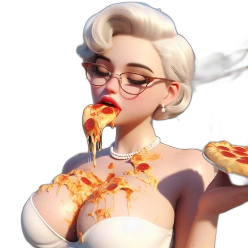 food, concept art, 3d render, photorealistic, cartoon, fire, woman, 1950s-style transparent PNG cut-out