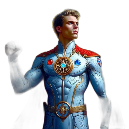 staff, comic book art, concept art, fantasy art, 3d render, young, man, futuristic transparent PNG cut-out