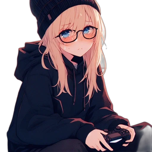 hat, jacket, staff, face, anime, pixel art, cartoon, concept art transparent PNG cut-out