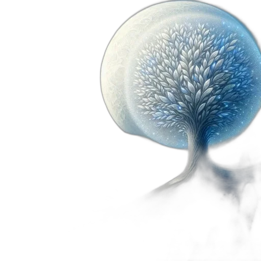 tree, hair, flower, umbrella, photorealistic, 3d render, concept art, serene transparent PNG cut-out