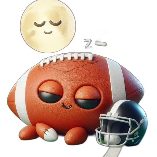 robot, concept art, pixel art, 3d render, sleeping, football, character, cute transparent PNG cut-out