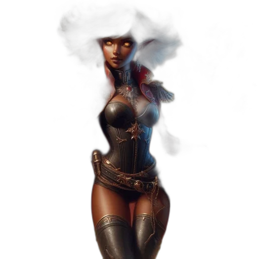 mask, dress, staff, face, concept art, fantasy art, comic book art, 3d render transparent PNG cut-out