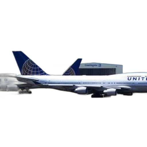 photorealistic, 3d render, united, airlines, planes, parked, tarmac, clear transparent PNG cut-out
