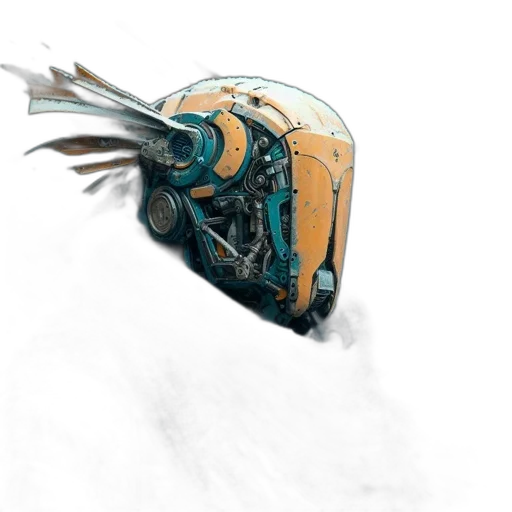 robot, dragon, mask, weapon, concept art, fantasy art, 3d render, photorealistic transparent PNG cut-out