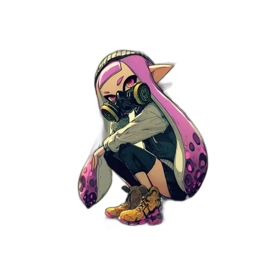 animal, creature, mask, weapon, concept art, vaporwave, watercolor, pixel art transparent PNG cut-out