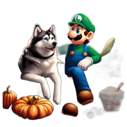 animal, pixel art, concept art, fantasy art, 3d render, monochrome, green, earth tones transparent PNG cut-out