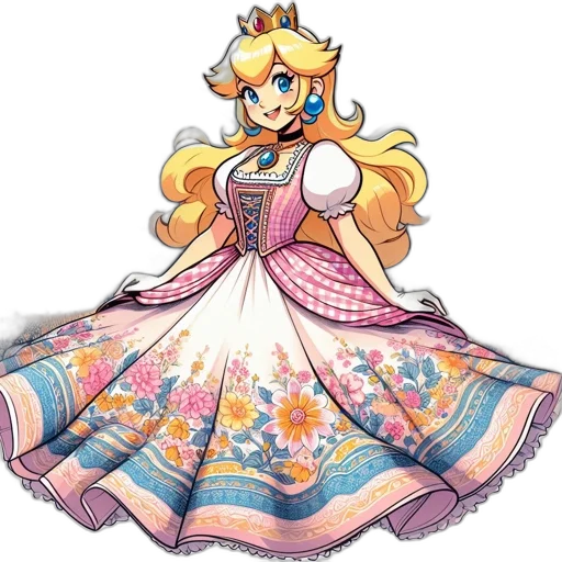 dress, crown, pixel art, concept art, fantasy art, watercolor, pastel, regal-looking transparent PNG cut-out