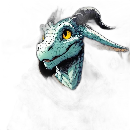 dragon, creature, mask, animal, fantasy art, concept art, 3d render, photorealistic transparent PNG cut-out