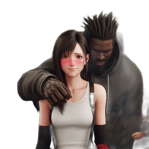 face, concept art, 3d render, fantasy art, anime, inside, crowded, subway transparent PNG cut-out