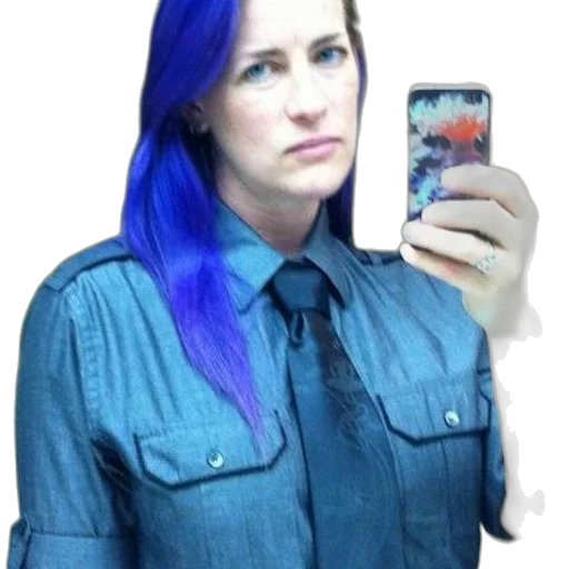 jacket, dress, hair, staff, vaporwave, cyberpunk, blue, dark transparent PNG cut-out