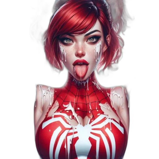 comic book art, fantasy art, concept art, cartoon, red, illustration, portrays, female transparent PNG cut-out