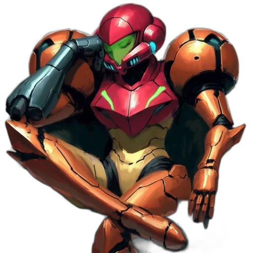 robot, weapon, animal, concept art, pixel art, 3d render, comic book art, red transparent PNG cut-out
