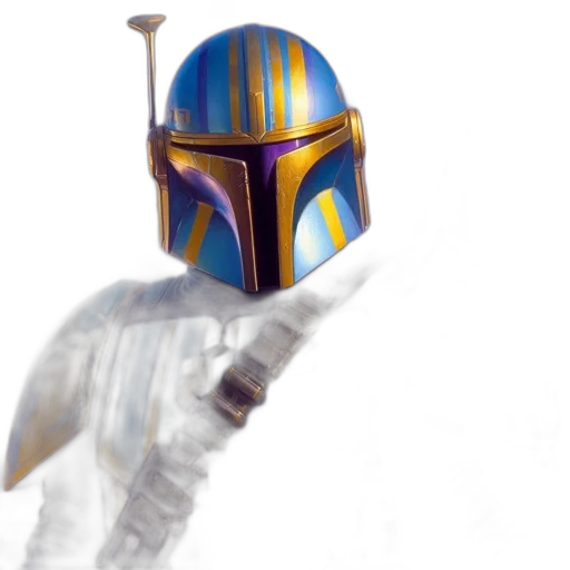 mask, staff, robot, weapon, concept art, 3d render, fantasy art, photorealistic transparent PNG cut-out