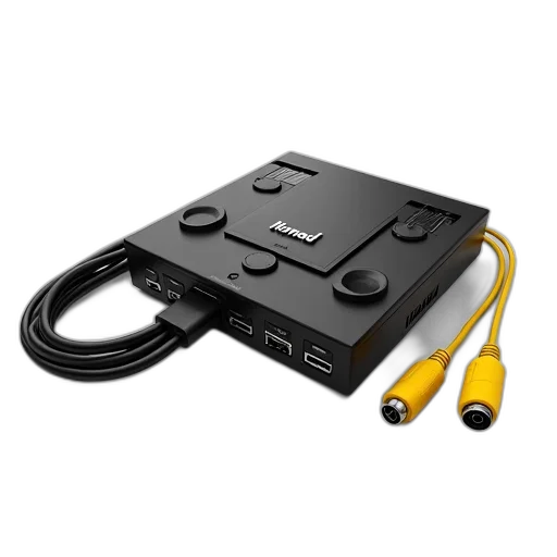 3d render, black, video, game, console, label, reads, nomad transparent PNG cut-out