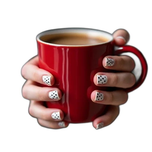 jewelry, photorealistic, 3d render, person, hands, holding, red, mug transparent PNG cut-out
