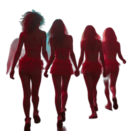 dress, hair, concept art, 3d render, red, pussy, gang, shakers transparent PNG cut-out