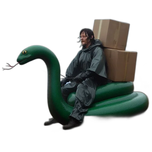 dragon, furniture, creature, jacket, concept art, 3d render, photorealistic, man transparent PNG cut-out