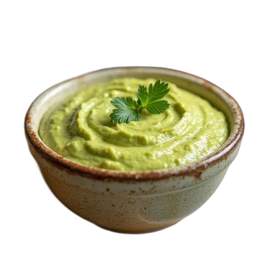 food, hat, photorealistic, 3d render, green, easy, avocado, dip transparent PNG cut-out