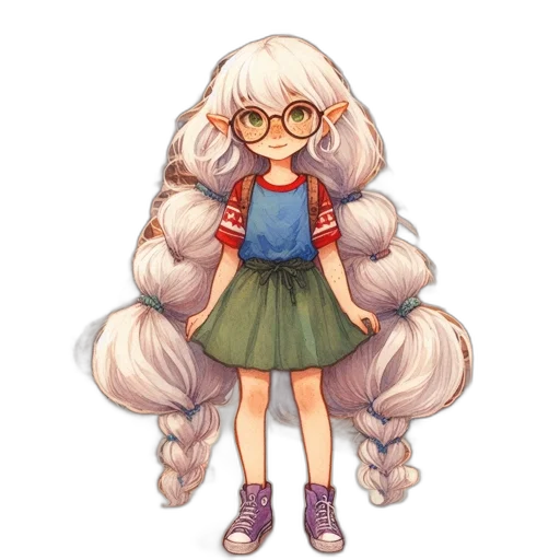 hair, staff, dress, jacket, pixel art, anime, concept art, fantasy art transparent PNG cut-out