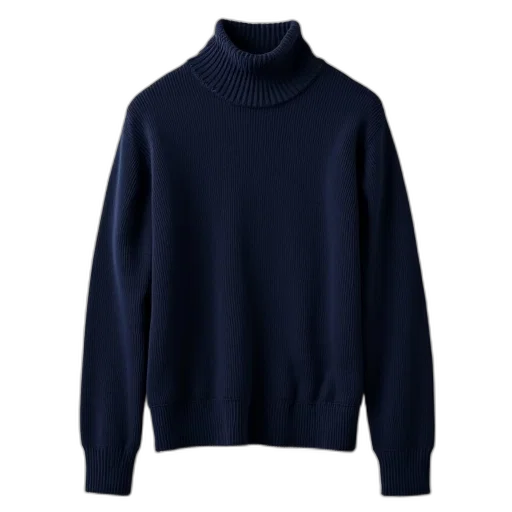 jacket, blue, navy, turtleneck, sweater, ribbed, texture, round transparent PNG cut-out